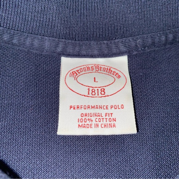 Brooks Brothers 1818 Polo Short Sleeve Button Shirt Men’s L Blue Solid - Picture 2 of 8